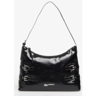 karl lagerfeld jeans buckle large shoulder bag black universal