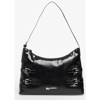 karl lagerfeld jeans buckle large shoulder bag black σε προσφορά
