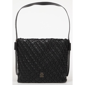tommy hilfiger th braided shoulder bag black universal σε προσφορά