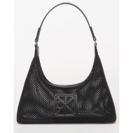 calvin klein emblem mesh shoulder bag black universal