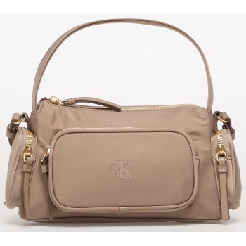 calvin klein pocket nylon bag w/ strap beige universal σε προσφορά