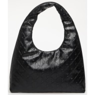 calvin klein emblem aop puffer lg shoulder bag black universal