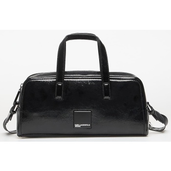 karl lagerfeld jeans box logo bowlingbag glossy black σε προσφορά