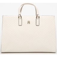 tommy hilfiger daily satchel mono white universal