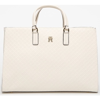 tommy hilfiger daily satchel mono white universal