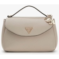 guess evie top handle flap light taupe universal