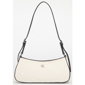 calvin klein ck canvas small shoulder bag white canvas σε προσφορά