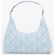 τσάντα calvin klein emblem aop denim sho blue universal