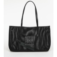 calvin klein emblem mesh tote black universal