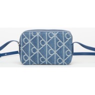 τσάντα calvin klein emblem aop denim cam blue universal