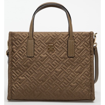 tommy hilfiger th city mini tote mono nylon brown universal σε προσφορά