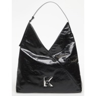 karl lagerfeld jeans geo lthr tote shiny black universal