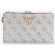 πορτοφόλι guess laurel ii slg double zip organizer dark taupe logo universal
