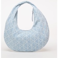 τσάντα calvin klein emblem aop denim hob blue universal