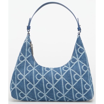 τσάντα calvin klein emblem aop denim sho blue universal σε προσφορά