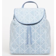 σακίδιο πλάτης calvin klein emblem aop denim backpack blue universal
