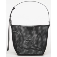 τσάντα calvin klein emblem mesh bucket black universal