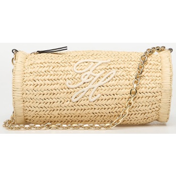 tommy hilfiger elev summ chain bag raffia beige universal σε προσφορά