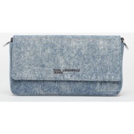 karl lagerfeld jeans denim chain top handle bag washed medium blue universal