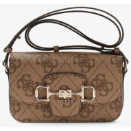 τσάντα guess janie logo convertible cross body flap latte logo universal