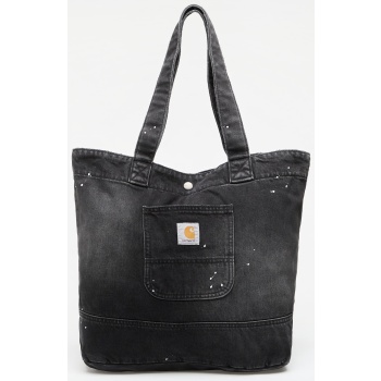 carhartt wip denim tote black destroy wash, splatter