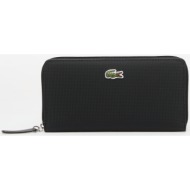 πορτοφόλι lacoste l zip wallet black universal