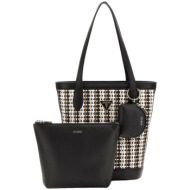 τσάντα ώμου guess emelda tote hwwg9204220-black multi γυναικείο