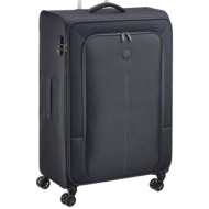 μαλακή βαλίτσα delsey caracas μεγάλη 82×50×32cm με 4 διπλές ρόδες 390782100-black