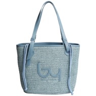 τσάντα ώμου by byblos creta bybs35a02-sky blue γυναικείο