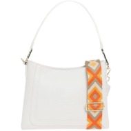 τσάντα ώμου by byblos granati bybs44a02a-ivory γυναικείο