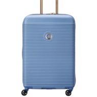 σκληρή βαλίτσα delsey τροχήλατη abs 66,5x44x28.5 εκ.4 ρόδες freestyle 385981042-blue-siel