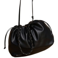 τσάντα ώμου attrattivo με δερμάτινη όψη 9t23447-black γυναικείο
