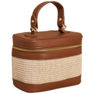 τσάντα χειρός attrattivo πουγκί χιαστί με συνδυασμό υλικών 9t23444-camel γυναικείο