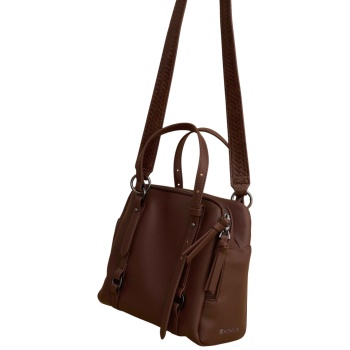 τσάντα χειρός attrattivo με δερμάτινη όψη 9t23446-chocolate