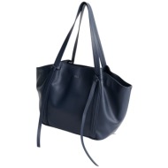 τσάντα ώμου ale με δερμάτινη όψη 8t23467-blue γυναικείο