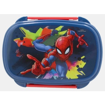 gim δοχειο φαγητου με κουταλι/πιρουνι spiderman