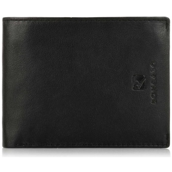 δερμάτινο πορτοφόλι με flap roncato r18604 nero