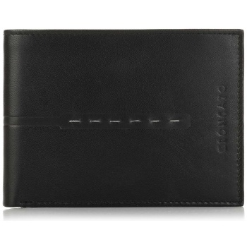 δερμάτινο πορτοφόλι με flap roncato r22104 221 nero