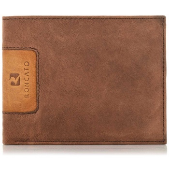 δερμάτινο πορτοφόλι με flap roncato r19304 193 brown