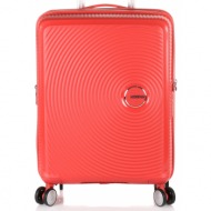 βαλίτσα σκληρή american tourister soundbox spinner 55/20 exp cabin size 88472-1226 coral red