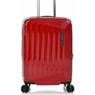 βαλίτσα σκληρή καμπίνας samsonite nuon spinner 55 cabin size 134399-9913 metallic red