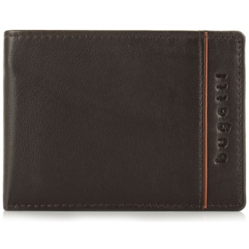 δερμάτινο πορτοφόλι με flap bugatti banda 491332-02 brown