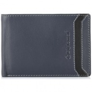 δερμάτινο πορτοφόλι με flap diplomat new line collection rfid mn 142 μπλε