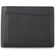 δερμάτινο πορτοφόλι με flap diplomat classic collection rfid mn 701 μαύρο