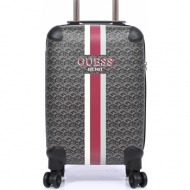βαλίτσα σκληρή καμπίνας guess wilder travel cabin size tws74529830 charcoal logo