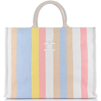 tote τσάντα tommy hilfiger beach tote stripes aw0aw16411 0f8