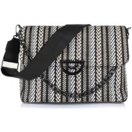 τσάντα ώμου-χιαστί christina malle elegant straw mini bag