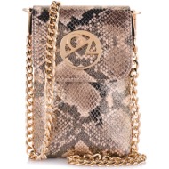 τσαντάκι-θήκη κινητού christina malle gold snake glam phone case