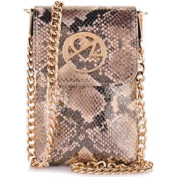 τσαντάκι-θήκη κινητού christina malle gold snake glam phone