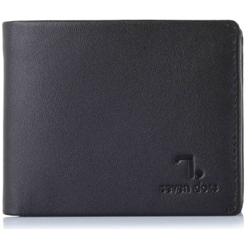 δερμάτινο πορτοφόλι με flap 7 dots jupiter 71-007 black